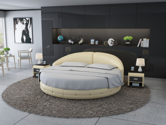 Konstrukcja łóżka okrągłego Łóżko Łóżko tapicerowane Designerskie łóżko Podkładka Okrągła XXL luksusowy king size