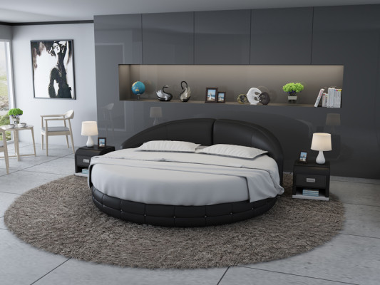 Konstrukcja łóżka okrągłego Łóżko Łóżko tapicerowane Designerskie łóżko Podkładka Okrągła XXL luksusowy king size