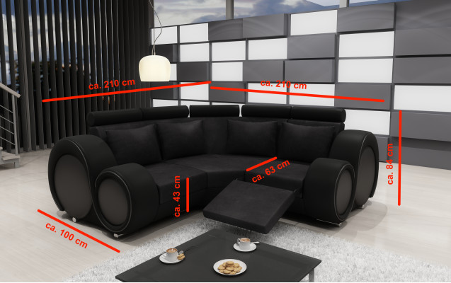 Narożnik Skóra Włókienniczy Materiał Kanapa Sofa Ustaw Żywy krajobraz Podkładka Narożnik Nowy LMII