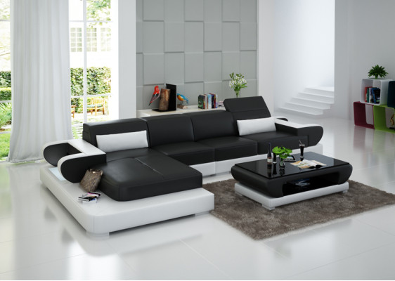 Skórzana sofa kanapa Żywy krajobraz Narożnik kanapa Narożnik Ustaw Design Modern Sofa G8002C