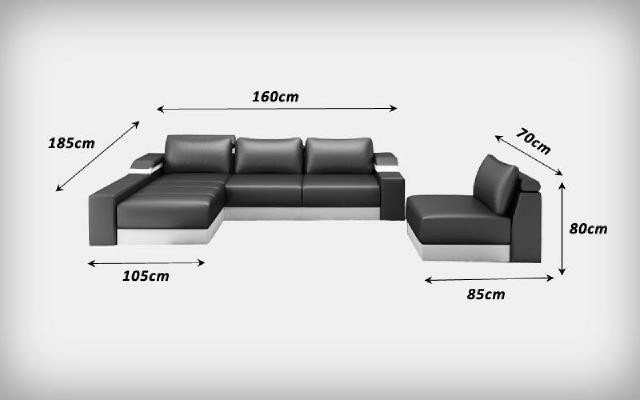 Narożnik kanapa Narożnik Sofa Kanapa Podkładka Skóra Ustawić Żywy krajobraz Szezlong