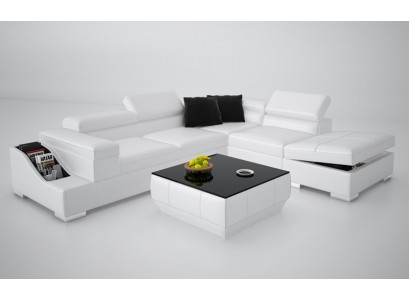 Skórzana Sofa Sofa Sofa Nowoczesny Żywy krajobraz Narożnikowa kanapa Narożnik Design Ustawić