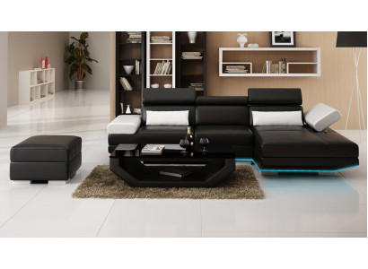 Skórzana sofa w kształcie litery L Żywy krajobraz wystrój Narożnikowa kanapa Ustawić nowoczesny design