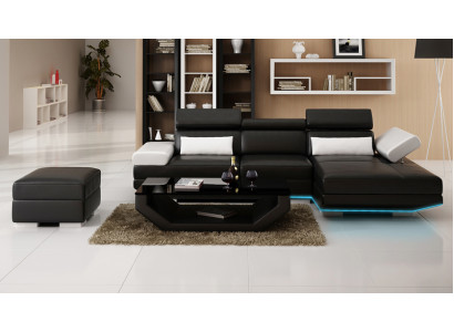 Skórzana sofa w kształcie litery L Żywy krajobraz wystrój Narożnikowa kanapa Ustawić nowoczesny design