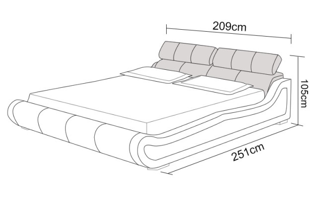 Luksusowa Skóra Łóżko z USB Podkładka łóżka Double Modern Marriage 140/160/180 cm