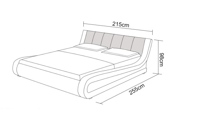 Skóra Łóżko z USB Podkładka łóżka Luxury Double 140/160/180 LB8829