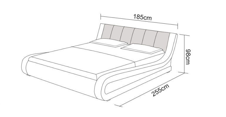 Skóra Łóżko z USB Podkładka łóżka Luxury Double 140/160/180 LB8829