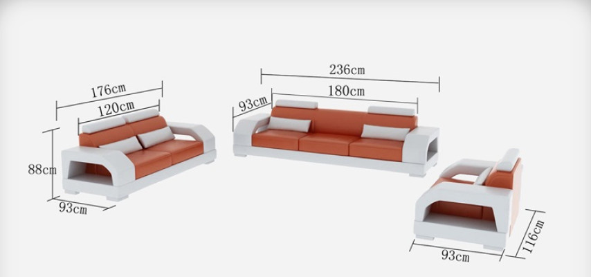 Skórzana sofa kanapa Żywy krajobraz 3+2+1 miejsce do siedzenia Ustawić Design Modern Sofa G8001D