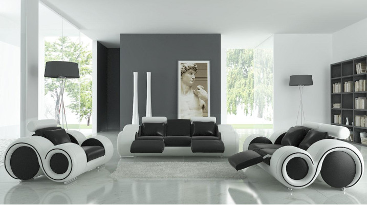 Skórzana sofa kanapa Żywy krajobraz 3+2+1 miejsce do siedzenia Ustawić Design Modern Sofa A1163D