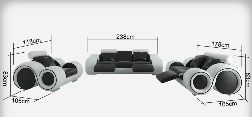 Skórzana sofa kanapa Żywy krajobraz 3+2+1 miejsce do siedzenia Ustawić Design Modern Sofa A1163D