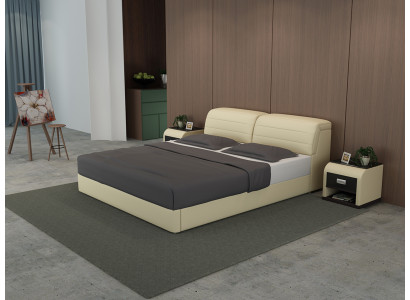 Skóra Łóżko z USB Podkładka łóżka Luxury Double Marriage 140/160/180 LB8827