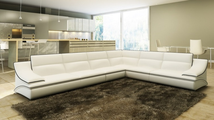 Skórzana sofa kanapa Żywy krajobraz Narożnik kanapa Narożnik Sofa Ustawić nowoczesny design