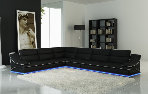 Skórzana sofa kanapa Żywy krajobraz Narożnik kanapa Narożnik Sofa Ustawić nowoczesny design