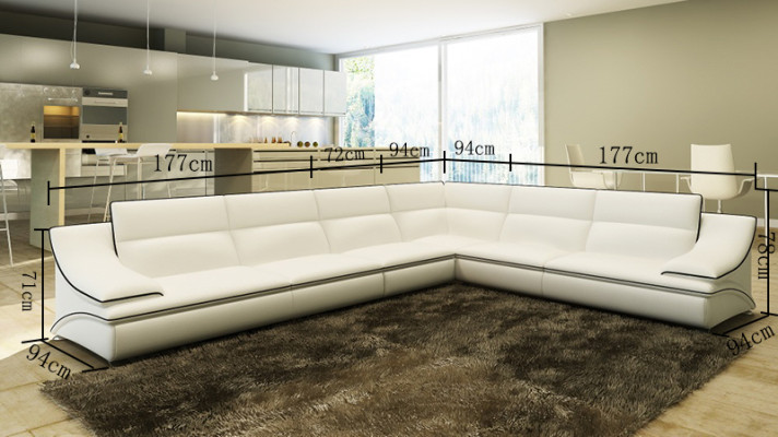 Skórzana sofa kanapa Żywy krajobraz Narożnik kanapa Narożnik Sofa Ustawić nowoczesny design