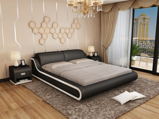 Designerskie łóżko tapicerowane łóżko luksusowe Podwójne łóżko podwójne łóżko 140/160/180 cm