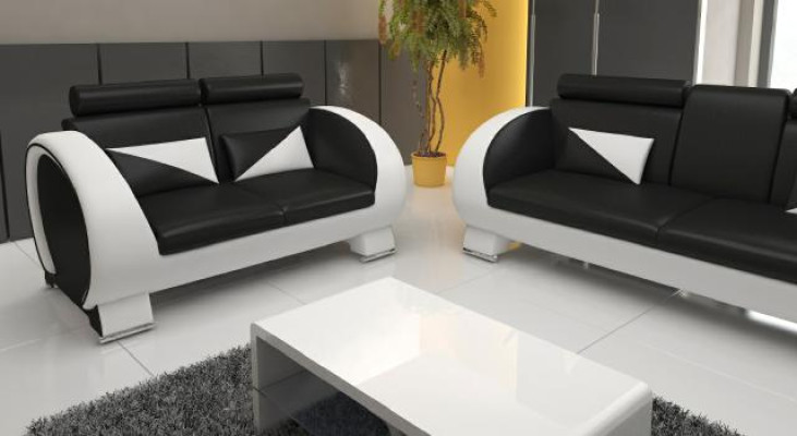 Sofa skórzana + sofa USB z funkcją barku, designerska Ustawić sofę 3 miejsce do siedzenia, kanapę relaksacyjną