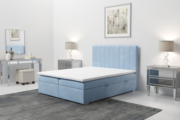 Box spring Łóżko Hotel Double Blue Aksamit Luksusowe łóżko Podkładka Podstawa łóżka 180x200