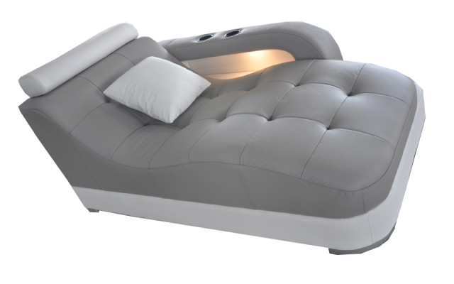 Designerski szezlong Skóra + Sofa Otomana USB Prawdziwy szezlong Skóra Relaks
