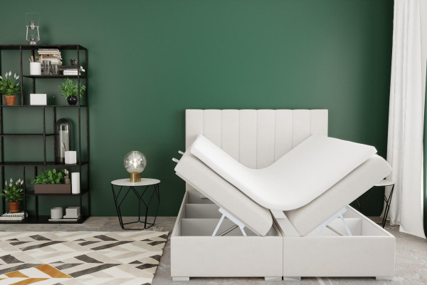 Boxspring Łóżko Hotel Double bed Design Podkładka Box Function Szary