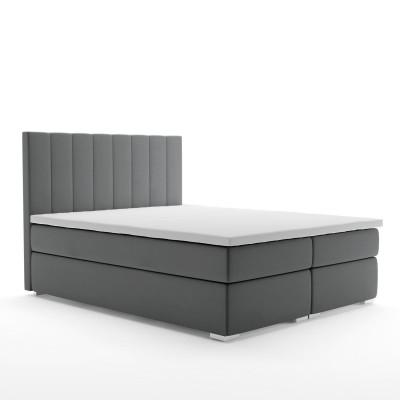 Boxspring Łóżko Hotel Double bed Design Podkładka Box Function Szary