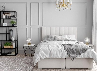 Box spring Łóżko Hotel Double Luxury bed Podkładka Podstawa łóżka Funkcja Beżowa Nowość