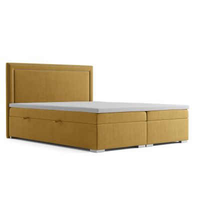 Boxspring Design Łóżko Hotel Double bed Luksusowa Podkładka Podstawa łóżka Funkcja Żółta