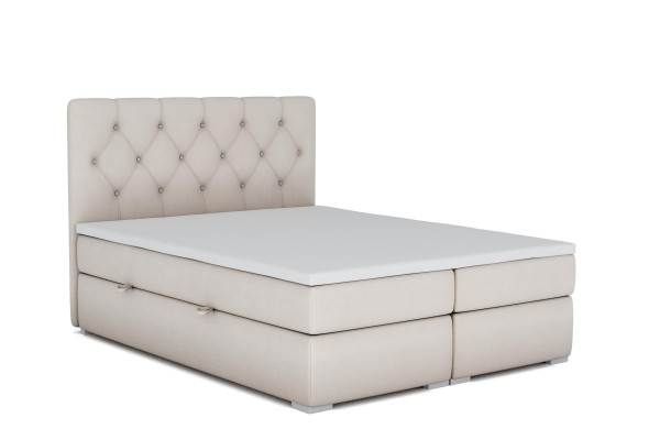 Boxspring Łóżko Hotel Double Blue Włókienniczy Luksusowe łóżko Podkładka Podstawa łóżka Funkcja