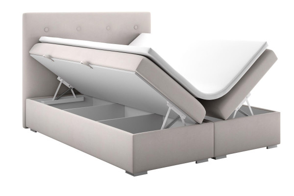 Łóżko box funkcja box spring hotel podwójny kompletny zestaw nakładka na materac łóżka