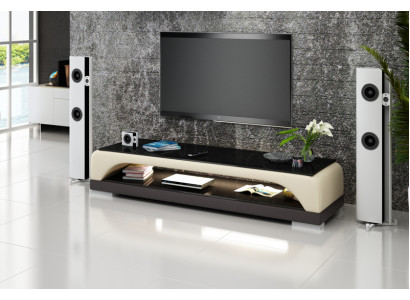 Kredens RTV Skóra Szkło Tabela Szafa Telewizyjna Tabela Designer Decor