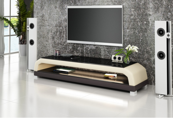 Kredens RTV Skóra Szkło Tabela Telewizor Szafa Tabela Decor Designer