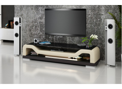 Kredens RTV Skóra Szkło Tabela Decor Telewizor Szafa Tabela Designer