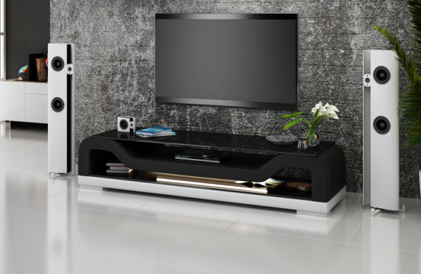 Kredens RTV Skóra Szkło Tabela Decor Telewizor Szafa Tabela Designer