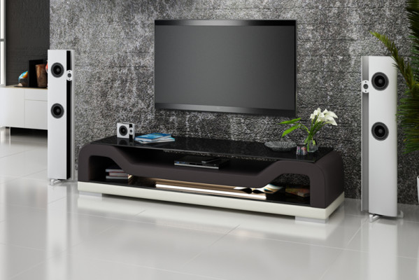 Kredens RTV Skóra Szkło Tabela Decor Telewizor Szafa Tabela Designer