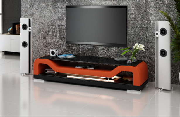 Kredens RTV Skóra Szkło Tabela Decor Telewizor Szafa Tabela Designer