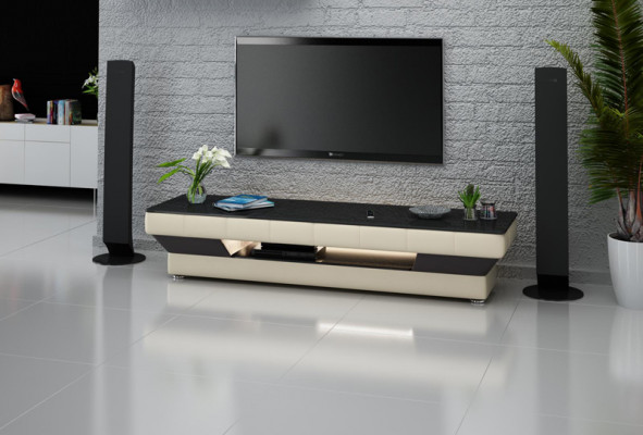 Kredens RTV Skóra Decor Szkło Tabela Szafa Telewizyjna Tabela Designer