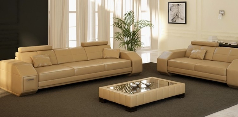 Sofa skórzana Zestaw sofowy 3+2+1 Skóra Kanapa Podkładka Siedziba projektant Ustawić JarksonW