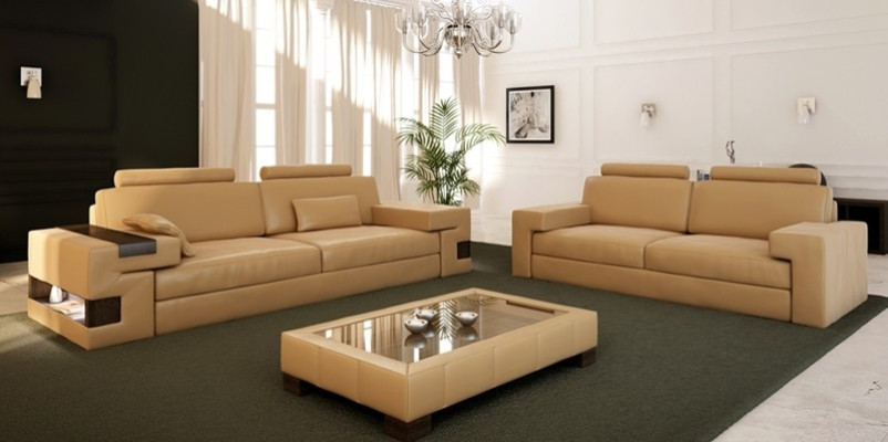 Skórzana sofa Zestaw sofowy 3+2+1 Kanapa Siedziba Podkładka Sofa Ustaw Zestaw Nassau Brown