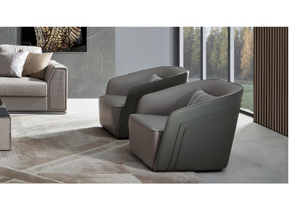 Fotel Club Lounge Lehn Krzesło Podkładka Sofa 1 miejsce siedzące TV Aksamit Skóra