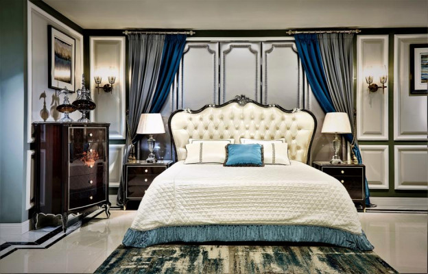 Chesterfield Design Sypialnia Stolik nocny 2x Meble Włoskie 4 szt. Ustaw nowy