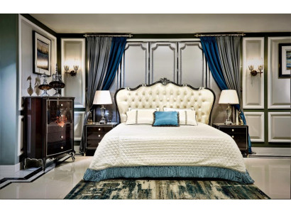 Chesterfield Design Sypialnia Stolik nocny 2x Meble Włoskie 4 szt. Ustaw nowy