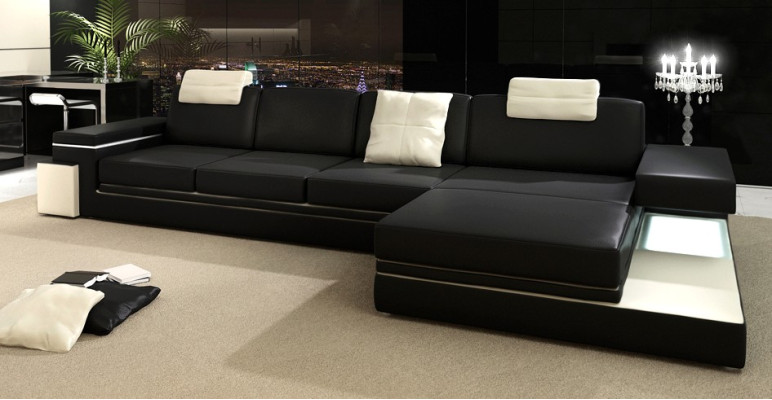 Skórzana sofa Żywy krajobraz XXL Narożnikowa kanapa Bigsofa Design Couch Designerska sofa Ustawić