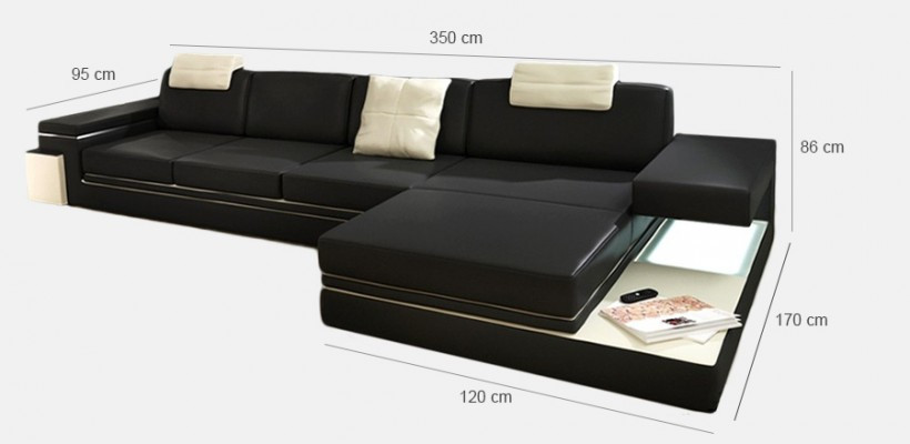 Skórzana sofa Żywy krajobraz XXL Narożnikowa kanapa Bigsofa Design Couch Designerska sofa Ustawić