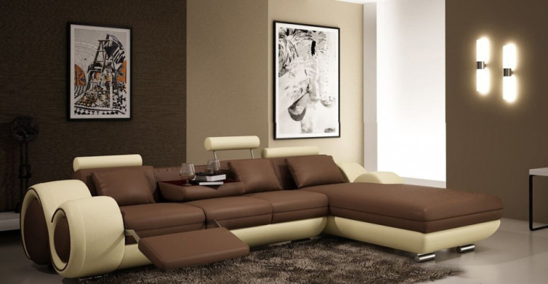 Opatentowany projekt Narożnikowa kanapa Sofa Sofa Podkładka Skóra Narożnik BERLIN2 Żywy krajobraz