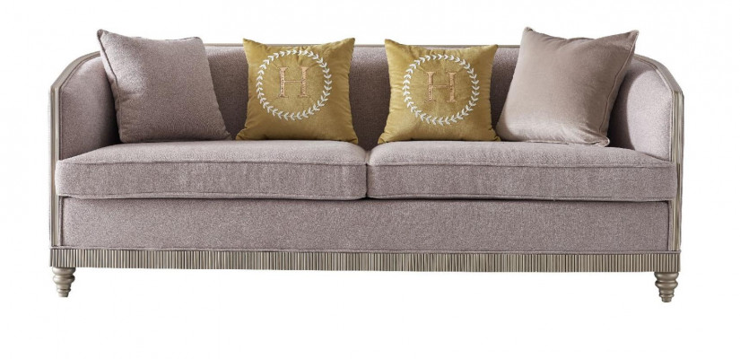 Designerska Kanapa Siedziba Podkładka 3+1+1 miejsce do siedzenia BeigeTextil Ustawić Sofa Aksamit Nowość