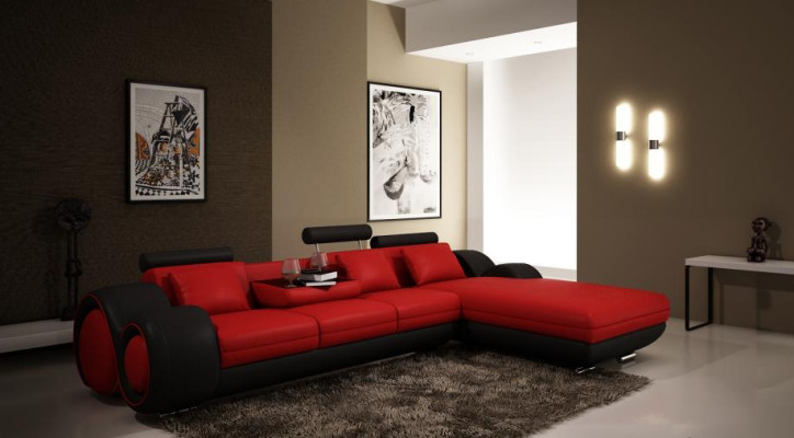 Opatentowany projekt Narożnikowa kanapa Sofa Sofa Podkładka Skóra Narożnik BERLIN2 Żywy krajobraz