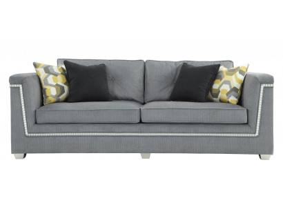 Zestaw sofowy 3+1 Szary Salon Włókienniczy Meble tapicerowane Nowoczesna Sofa