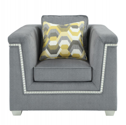 Zestaw sofowy 3+1 Szary Salon Włókienniczy Meble tapicerowane Nowoczesna Sofa