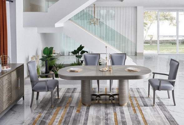 Design Krzesło Zestaw 6x Luksusowa Krzesła Siedziba Podkładka Grupa Fotel Ustaw Nowy