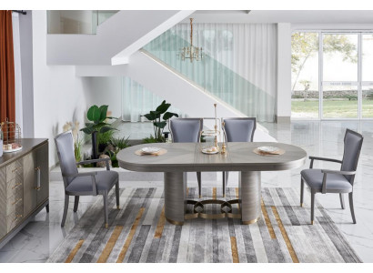 Design Krzesło Zestaw 6x Luksusowa Krzesła Siedziba Podkładka Grupa Fotel Ustaw Nowy