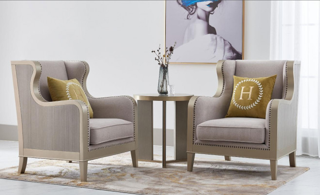 Zestaw sofowy Ustawić 3-częściowy zestaw 2x Fotel Stolik Tabela Sofa Ustawić zestawy